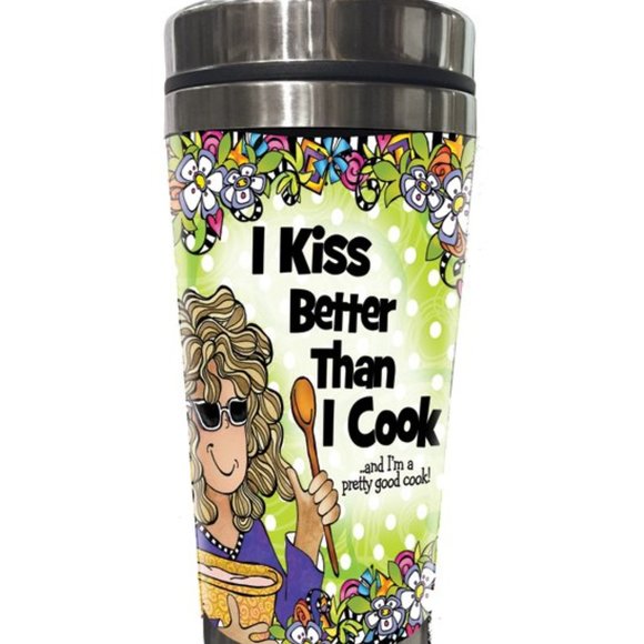 'Kiss the Cook' 16-Oz. Travel Mug - Picture 1 of 1